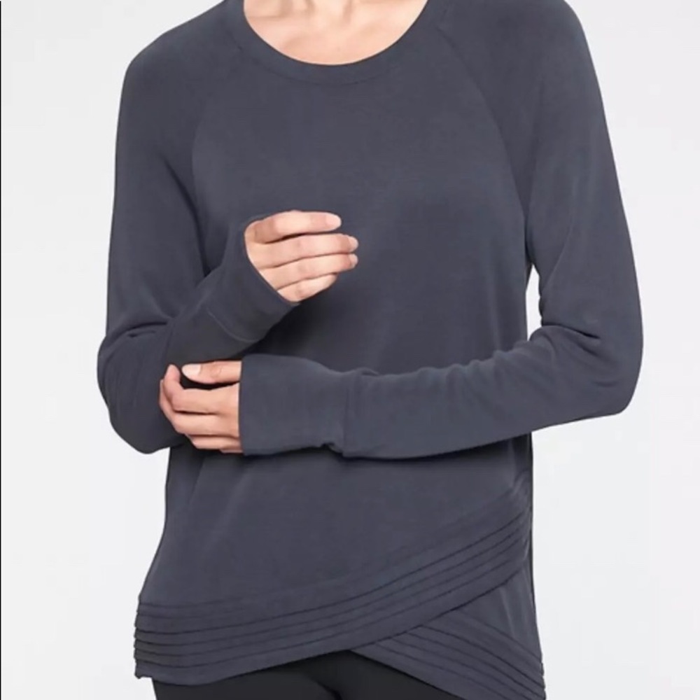 Athleta Serenity Criss Cross Sweatshirt XS Navy